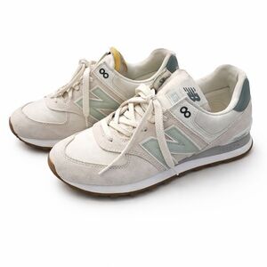 New Balance Women's Off-White and Sage Sneakers